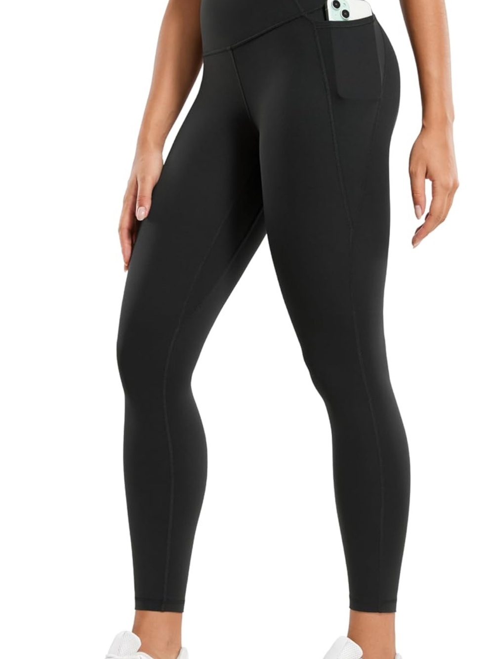 25 inch Crz Yoga Black High-Rise Leggings with Side Pockets